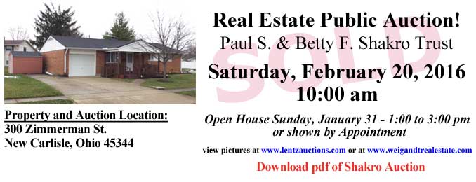 Paul S. & Betty Shakro Trust Auction